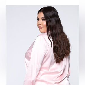 Brand New Never Worn Pink Silk Button Down Top.